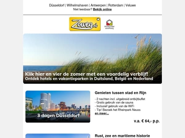 3 dagen kust v.a. 99,- Nabij het strand