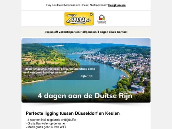 4 dagen aan de Duitse Rijn nu 96,-