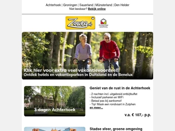 3 dagen Achterhoek v.a. 107,-