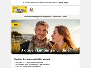 3 dagen Limburg + diner v.a. 79,-