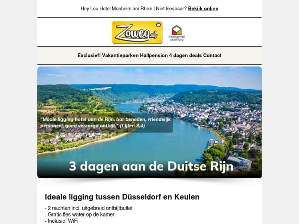 3 dagen aan de Duitse Rijn nu 64,-