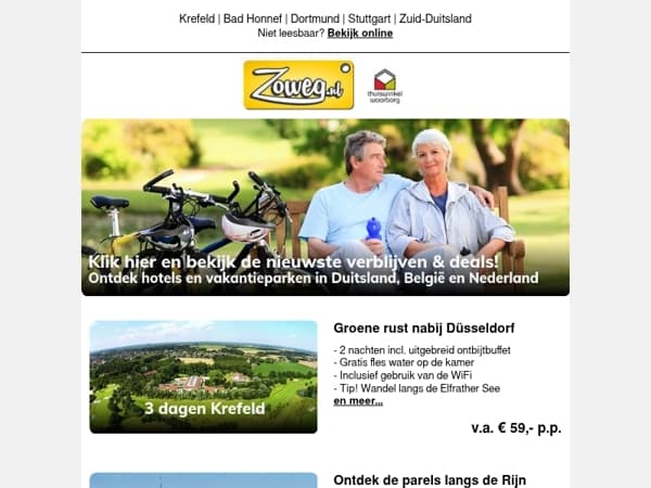 3 dagen v.a. 59,- Luxe 4 sterren Duitsland!