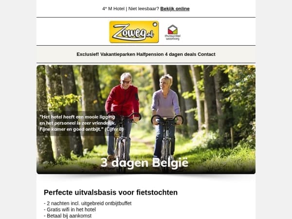 3 dagen België v.a. 99,-