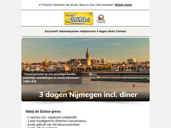 3 dagen Nijmegen + diner v.a. 99,-