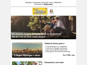 3 dagen Nijmegen + diner v.a. 89,- en meer!