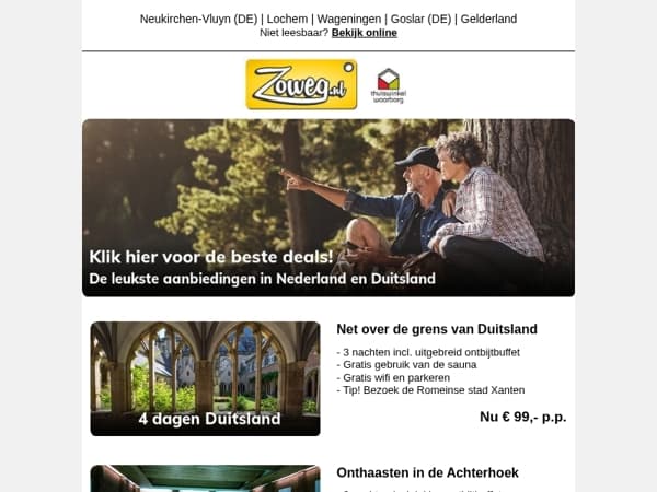 4 dagen Duitsland nu 99,- en meer!