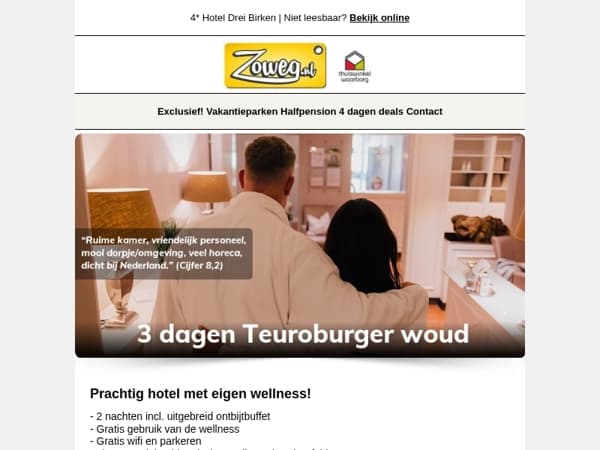 3 dagen Teutoburger Woud incl. Wellness nu 99,-