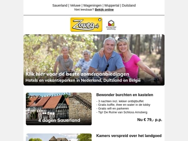 4 dagen Sauerland nu 79,-