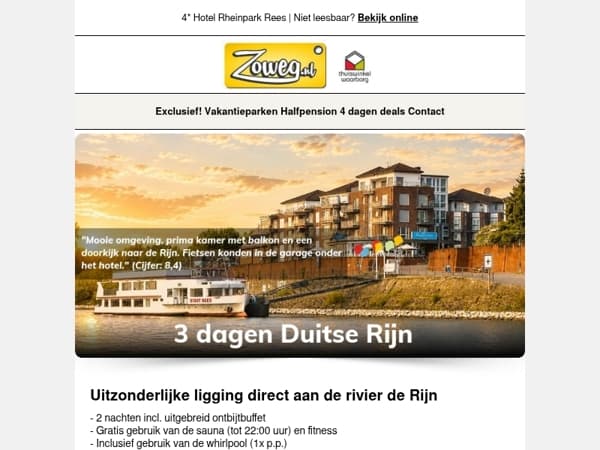 3 dagen Rees v.a. 109,- Net over de Grens