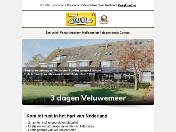 3 dagen van der Valk nu 99,-