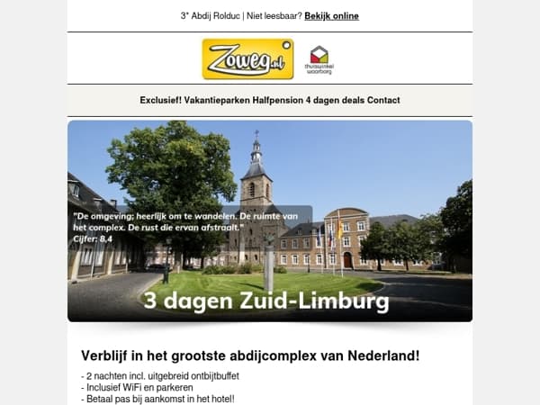 3 dagen Zuid-Limburg nu 79,-