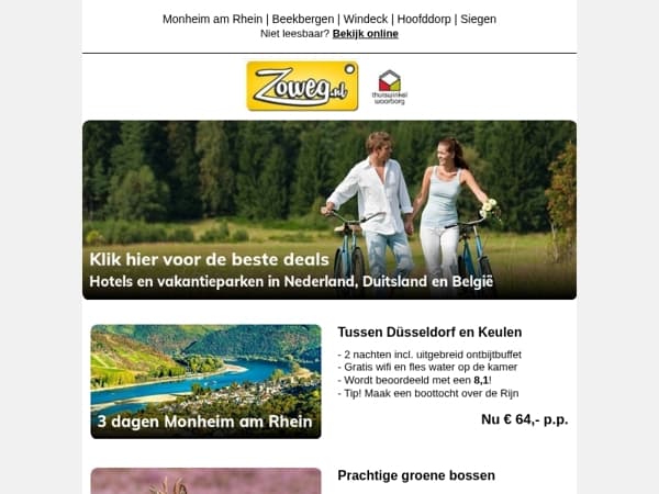 3 dagen aan de Duitse Rijn nu 64,-