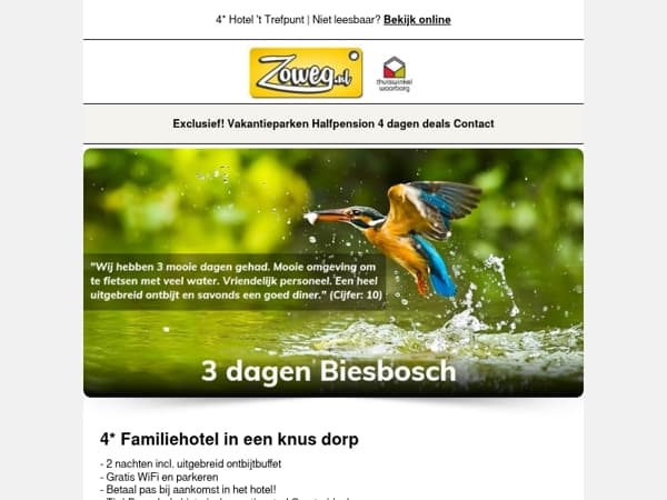 3 dagen Biesbosch v.a. 85,-