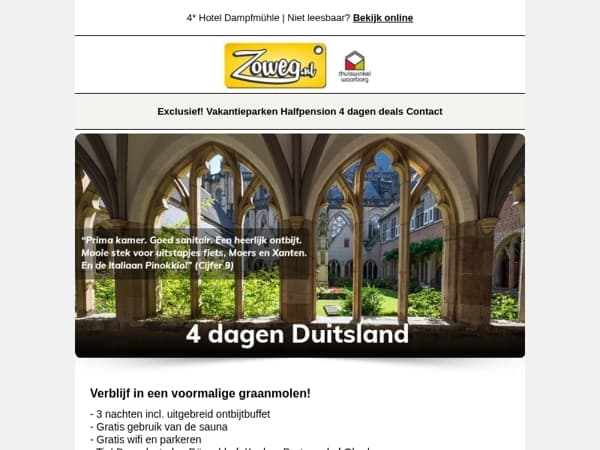 4 dagen Duitsland nu 99,- en meer!