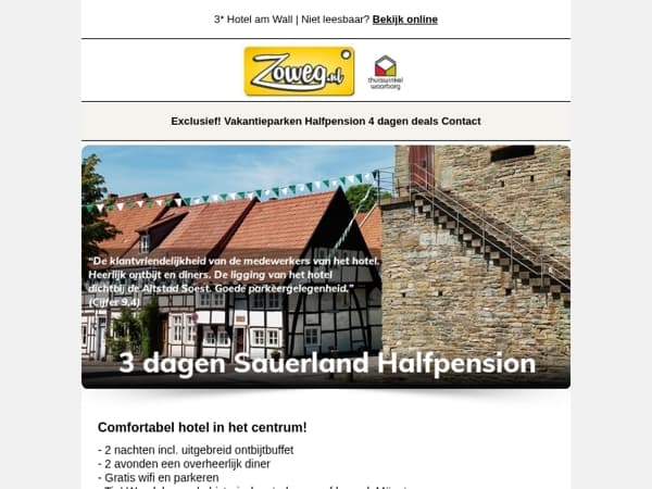 3 dagen Duitsland Halfpension v.a. 99,-