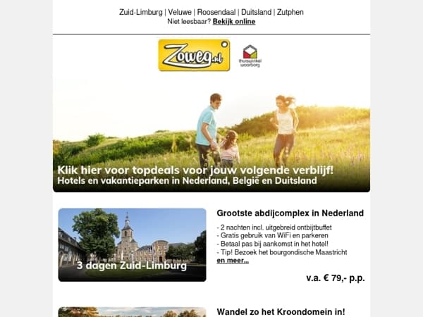 3 dagen Zuid-Limburg nu 79,-