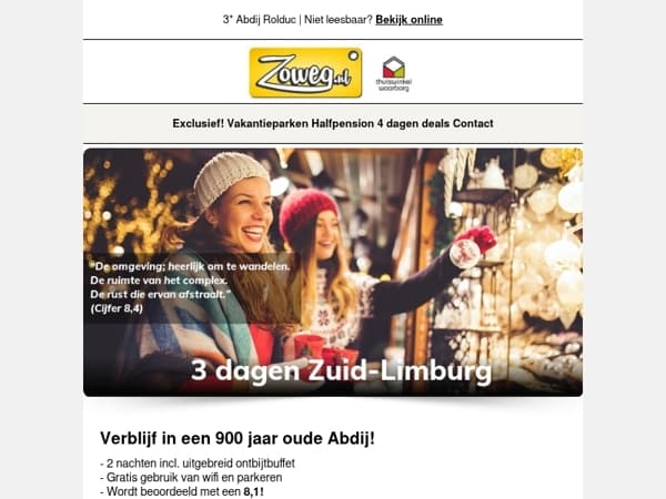 3 dagen Zuid limburg nu 79,-