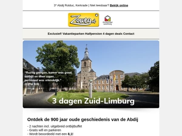 3 dagen Zuid Limburg nu 79,-