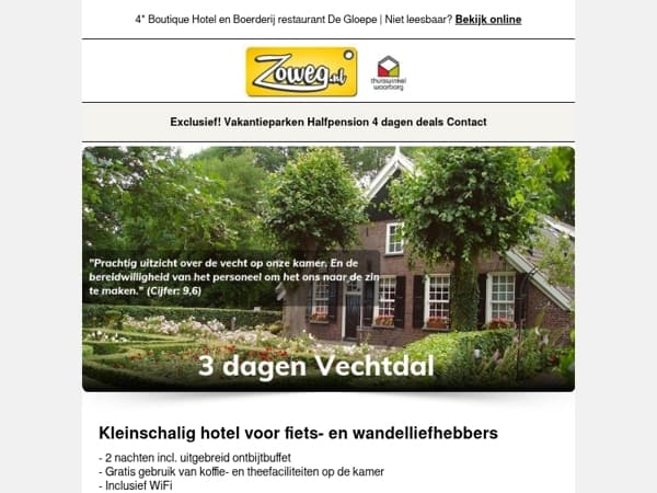 3 dagen Vechtdal v.a. 89,-