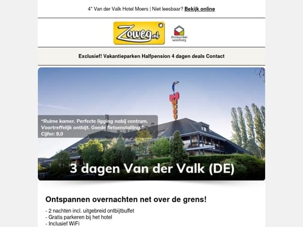 3 dagen Van der Valk nu 99,-