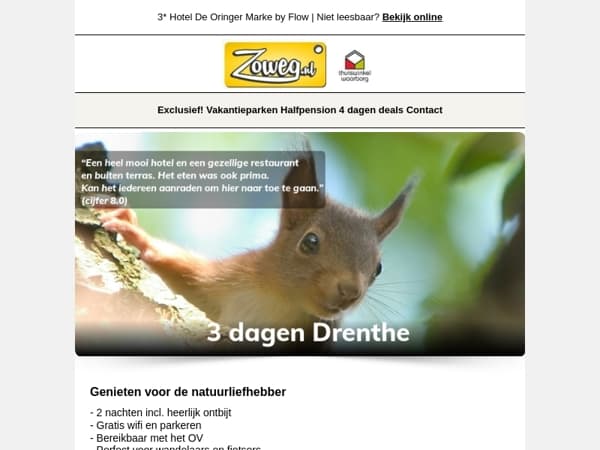 3 dagen Drenthe v.a. 84,50