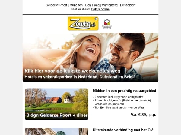 3 dagen Gelderse Poort + diner v.a. 89,-