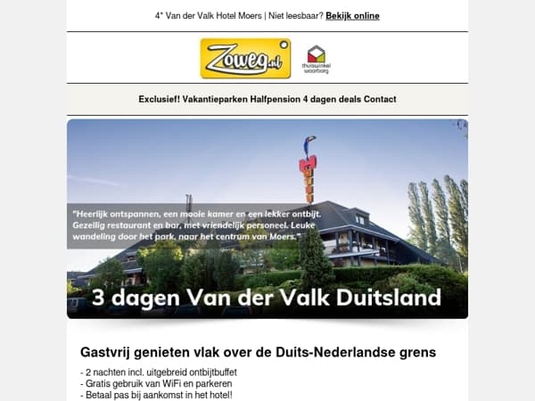 3 dagen van der Valk nu 99,-