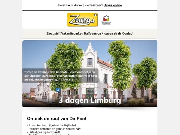 3 dagen Limburg v.a. 95,-