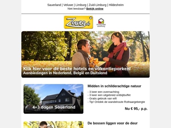 3 dagen Veluwe + diner v.a. 89,- en meer