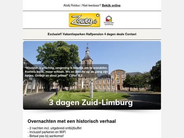 3 dagen Zuid Limburg nu 79,-