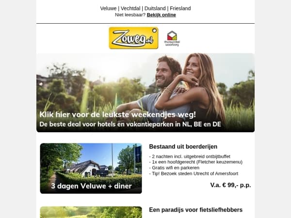 3 dagen Vechtdal v.a. 85,-