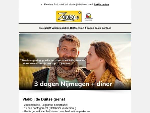 3 dagen Nijmegen + diner v.a. 89,-