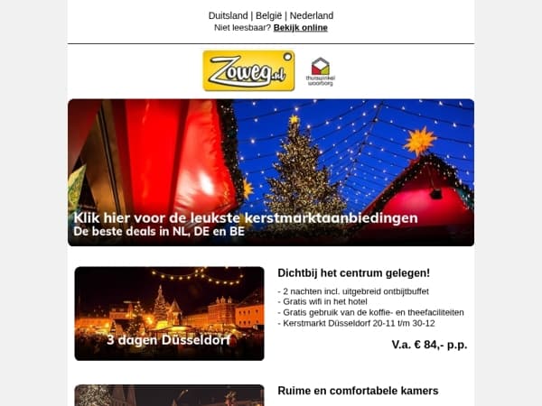 Boek nu alvast de beste kerstmarktdeals v.a 37,50!