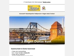 3 dagen Duitse kust nu 79,-