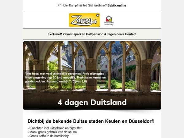 4 dagen Duitsland v.a. 99,-