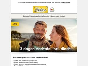 3 dagen Vechtdal incl. diner v.a. €85,- p.p.