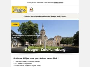 3 dagen Zuid-Limburg + diner v.a. 79,-
