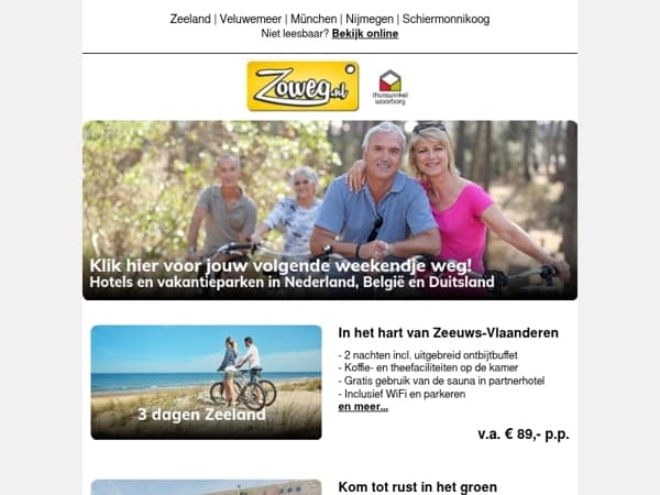 3 dagen Zeeland v.a. 89,-