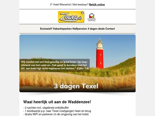 3 dagen Texel nu 99,-