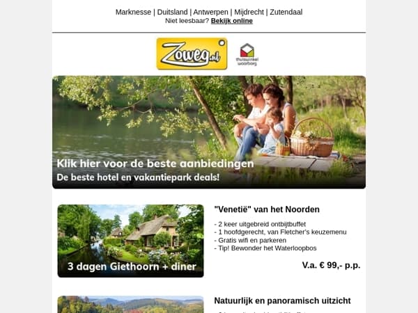 3 dagen Giethoorn + diner v.a. 99,- en meer!