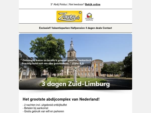 3 dagen Zuid-Limburg nu 79,-