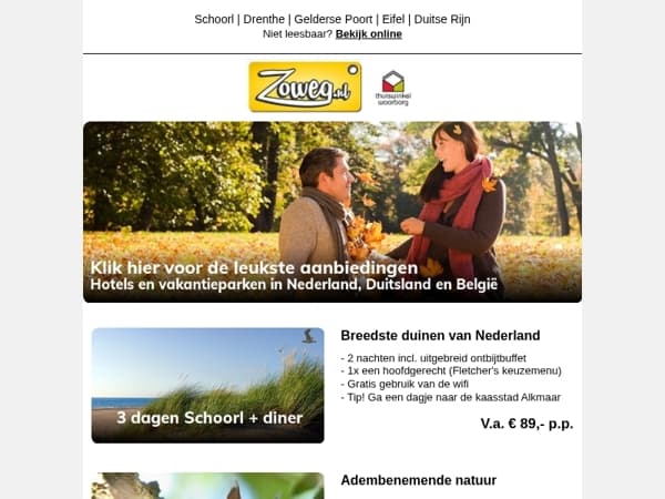 3 dagen Schoorl + diner v.a. 89,-