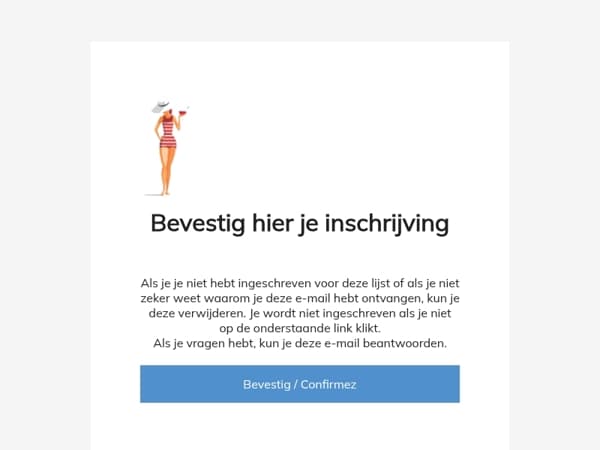 Bevestig je inschrijving / Confirmez votre inscription